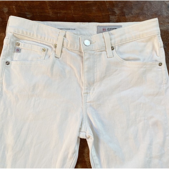 AG Adriano Goldschmied The Ex Boyfriend Slouchy Slim White Denim Jeans 27X28 EUC - Picture 5 of 12